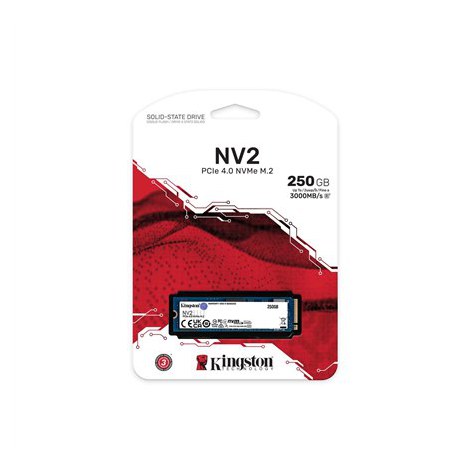 Kingston | SSD | NV2 | 250 GB | SSD form factor M.2 2280 | SSD interface PCIe 4.0 x4 NVMe | Read speed 3000 MB/s | Write speed 1 - 3